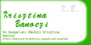 krisztina banoczi business card