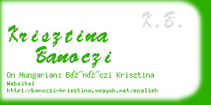 krisztina banoczi business card